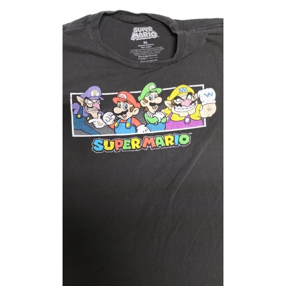 Vintage Super Mario 90's Video Game T-Shirt XL Black 100%‎ Cotton